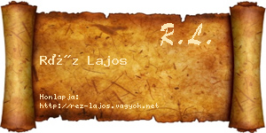 Réz Lajos névjegykártya